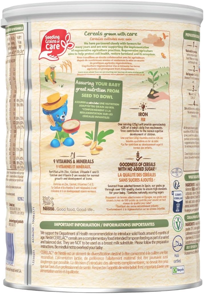 Nestlé Cerelac Wheat Infant Cereal with Milk, 6+ Months, 1kg