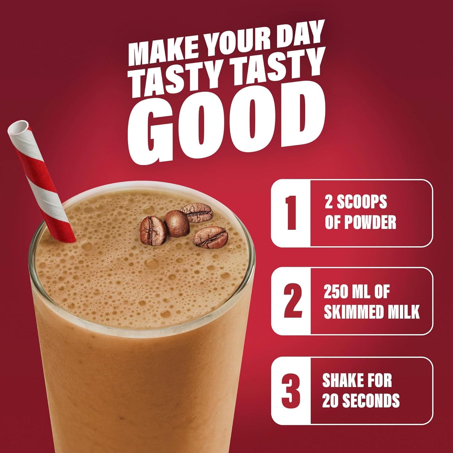 SlimFast Meal Replacement Shake for Weight Loss & Balanced Diet, Vitamins and Minerals, Low Calorie, High Protein, Café Latte Flavour, 16 servings, 584 g