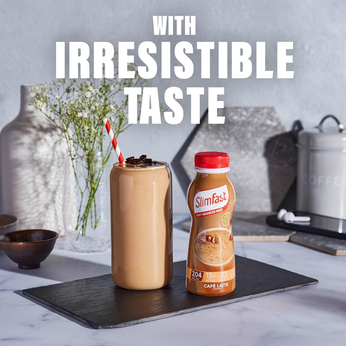 SlimFast Ready To Drink Cafe Latte Shake, 6 x 325ml