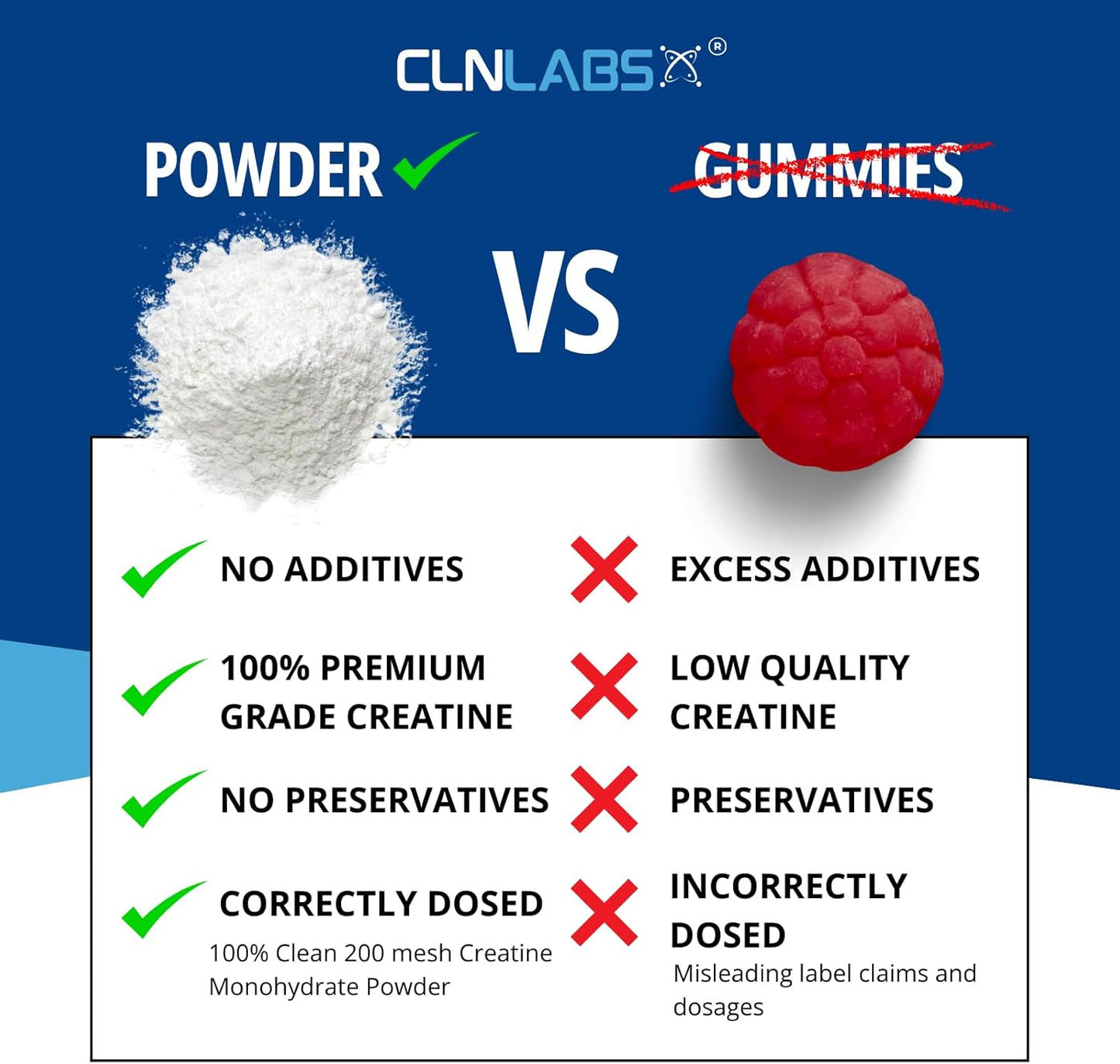 Creatine Monohydrate Powder - 300g (60 x 5g Servings)