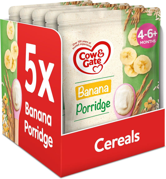 Cow & Gate Banana Porridge – 4-6+ Months Baby Cereal-125g (Pack of 5)