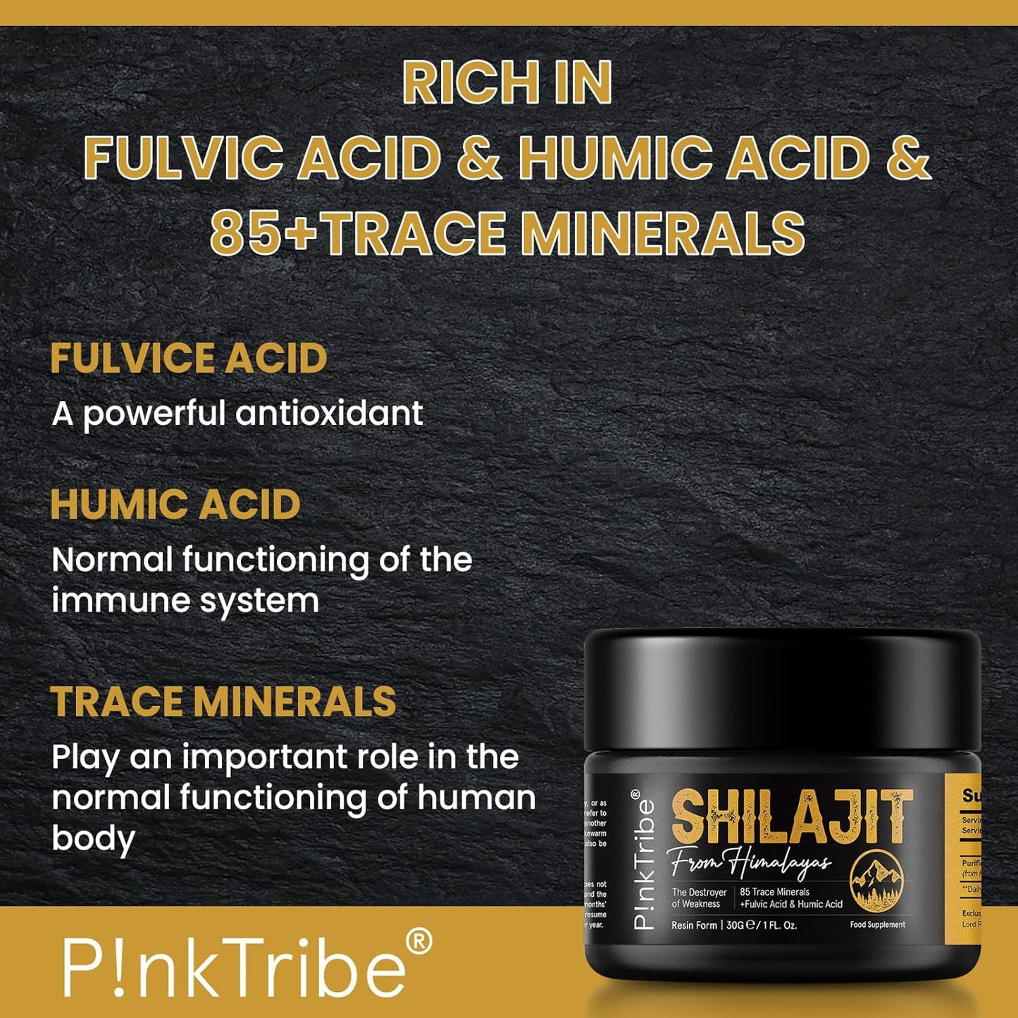 Shilajit Resin, Original Himalayan Shilajit 30g - Gold Grade 100% Pure, Rich in Fulvic & Humic Acid