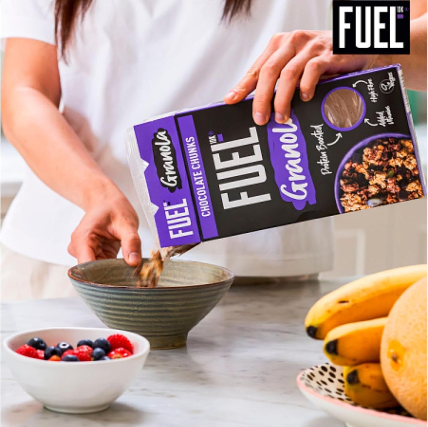 FUEL10K Chocolate Chunks Protein Granola Breakfast Cereal, 400 g (Pack of 6)