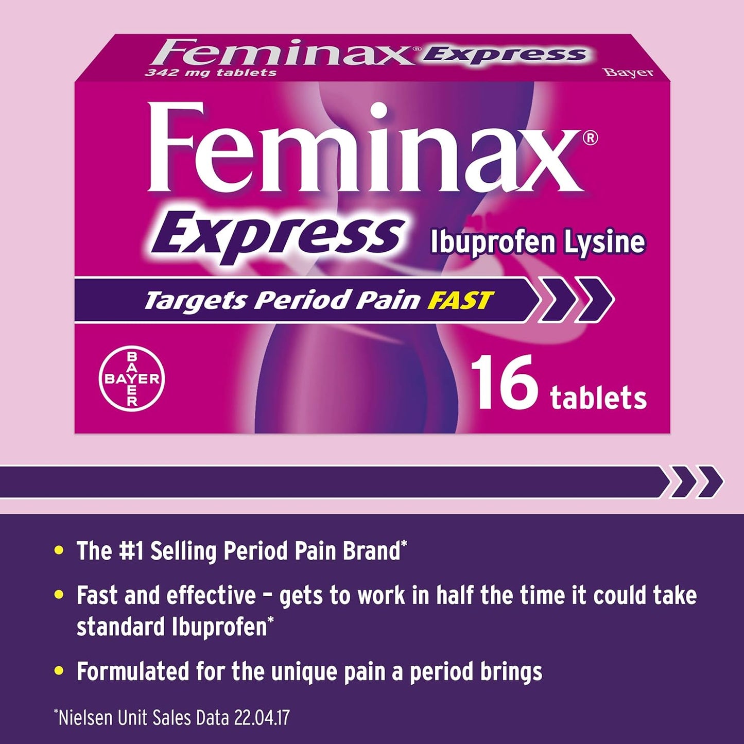 Feminax Express with Ibuprofen and Lysine - 342 mg x 16 Tablets