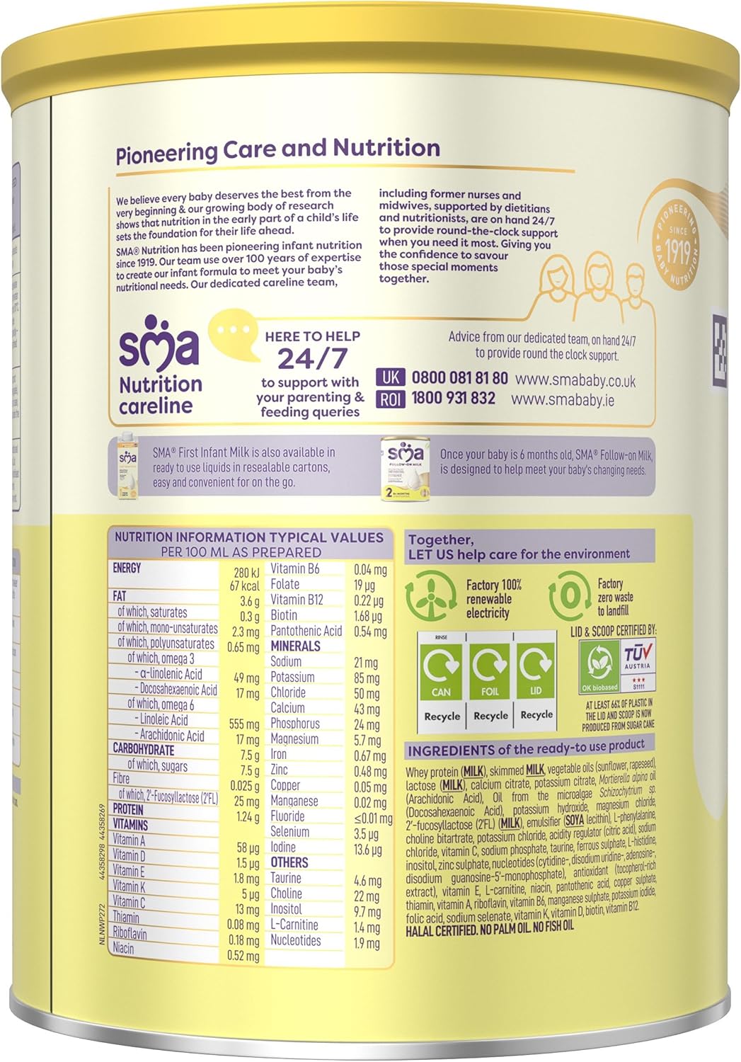 SMA First Infant Milk Powder 800g – From Birth | Halal Certified |