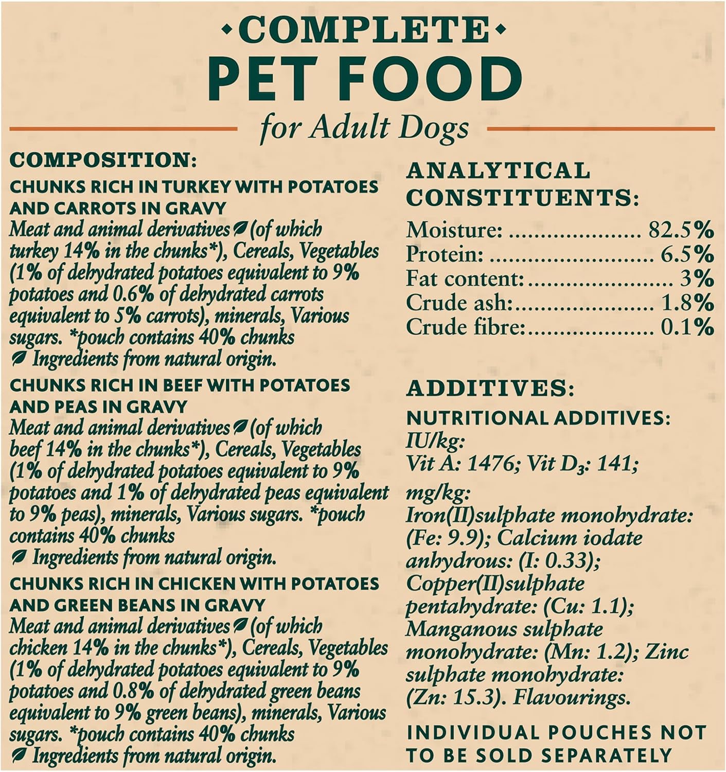 WINALOT Sunday Dinner Mixed in Gravy Wet Dog Food 40x100g