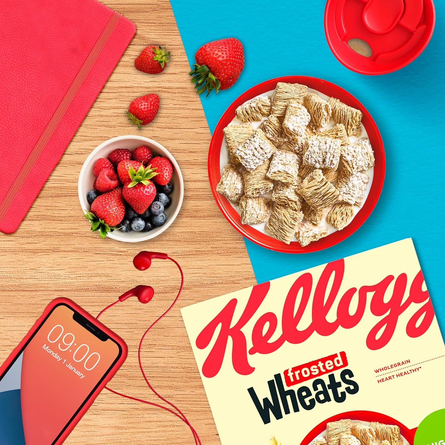 Kellogg's Frosted Wheats Breakfast Cereal Box, 500g