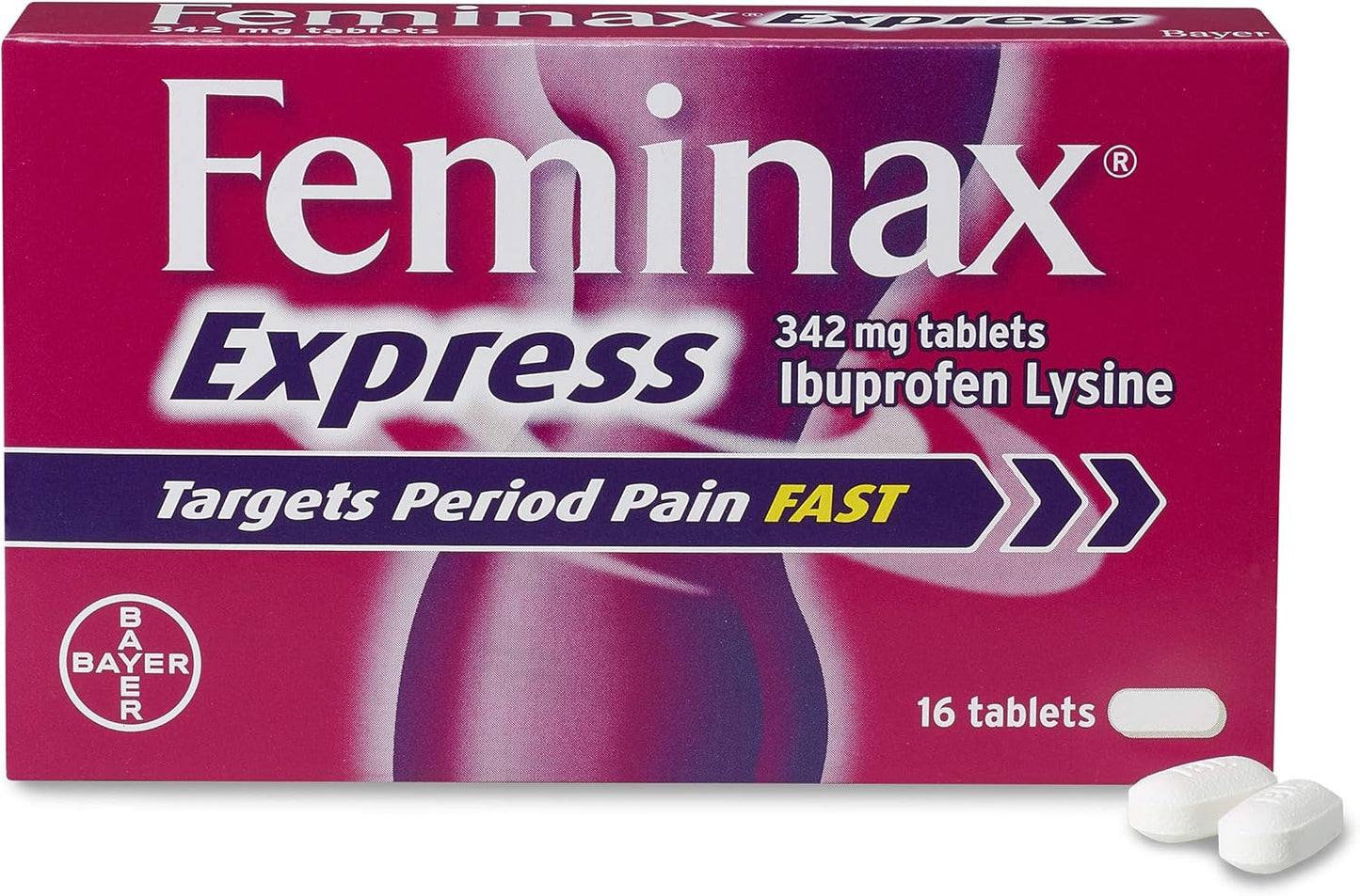 Feminax Express with Ibuprofen and Lysine - 342 mg x 16 Tablets