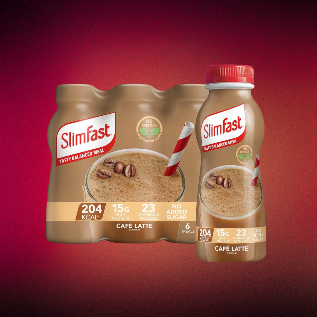 SlimFast Ready To Drink Cafe Latte Shake, 6 x 325ml