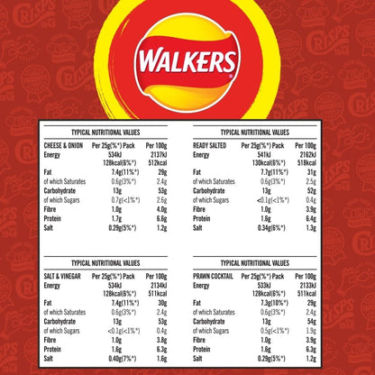 Walkers Classic Variety Multipack Crisps Box 20x25 g