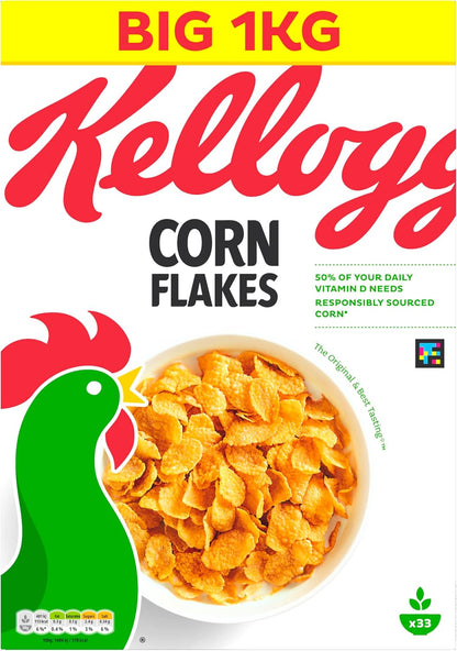 Kellogg's Corn Flakes Breakfast Cereal, 1kg