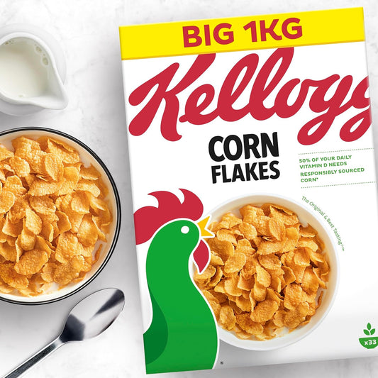 Kellogg's Corn Flakes Breakfast Cereal, 1kg