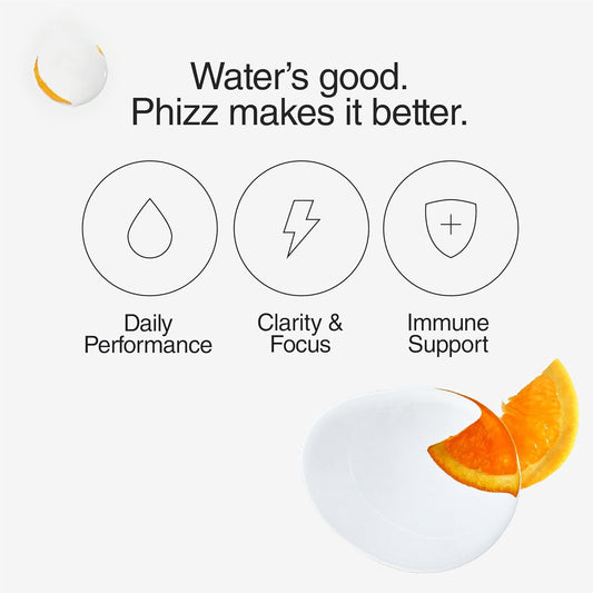 Phizz Electrolytes, Multivitamin & Hydration Tablets - 20 Effervescent Orange, 20 Tablets)