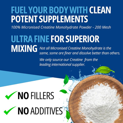 Creatine Monohydrate Powder - 300g (60 x 5g Servings)