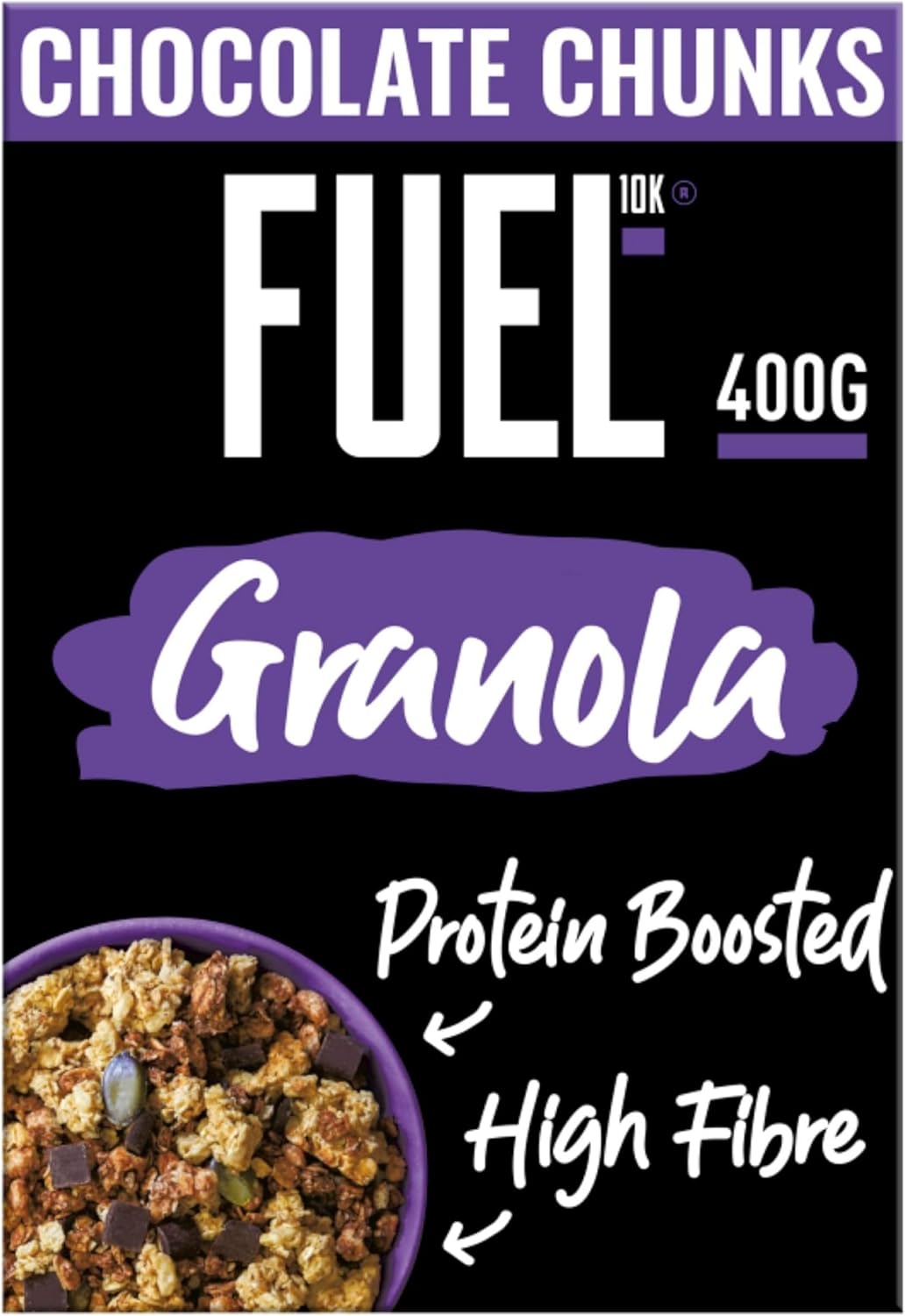 FUEL10K Chocolate Chunks Protein Granola Breakfast Cereal, 400 g (Pack of 6)