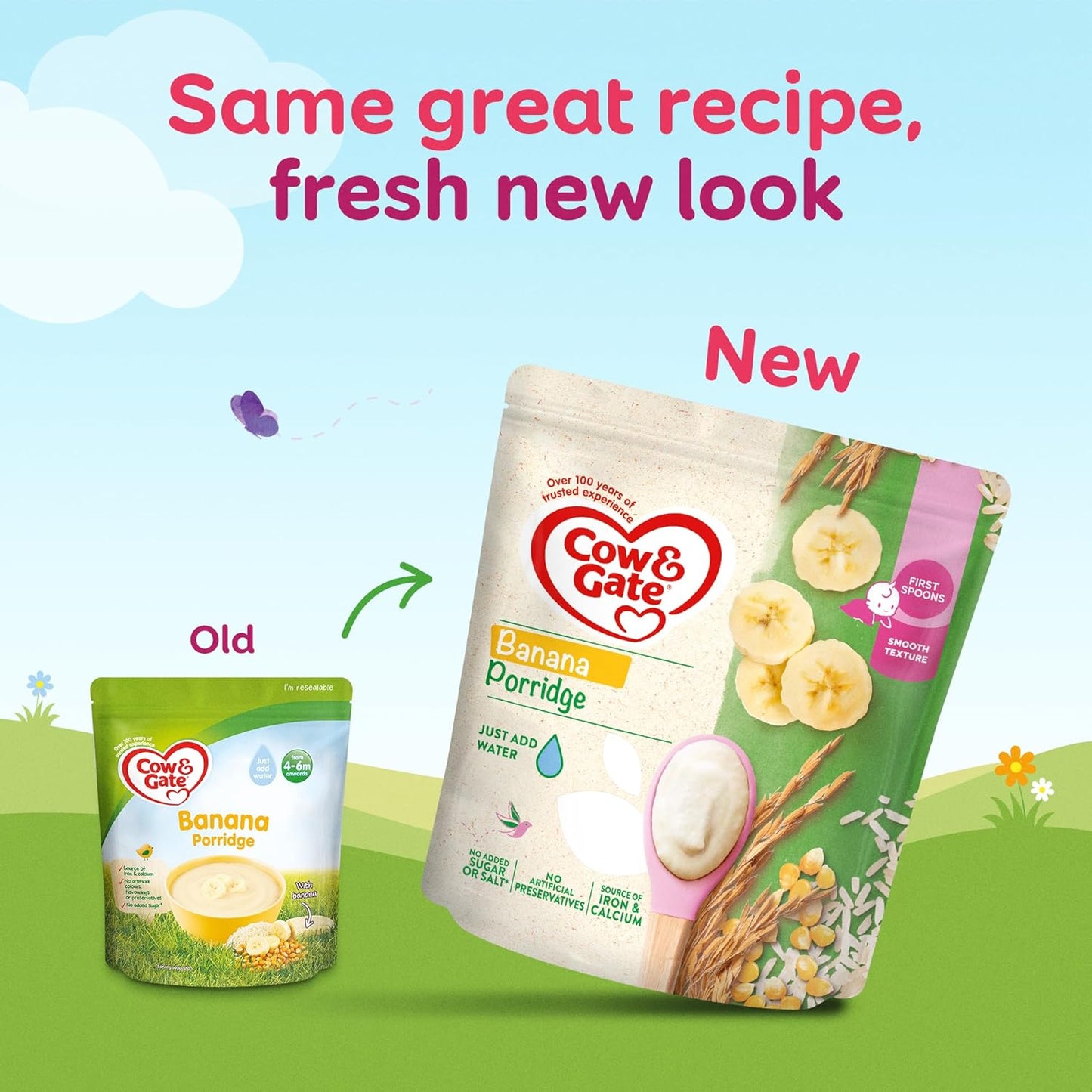 Cow & Gate Banana Porridge – 4-6+ Months Baby Cereal-125g (Pack of 5)