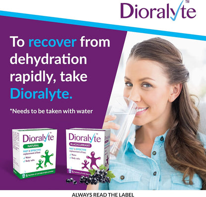 Dioralyte - Fast and Effective Supplement Treatment for Reducing Dehydration and Replacing Electrolytes Blackcurrant Flavour - 6 Sachets