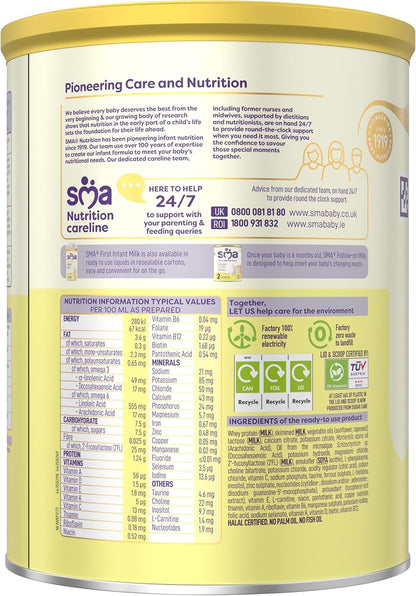 SMA First Infant Milk Powder 800g – From Birth | Halal Certified |