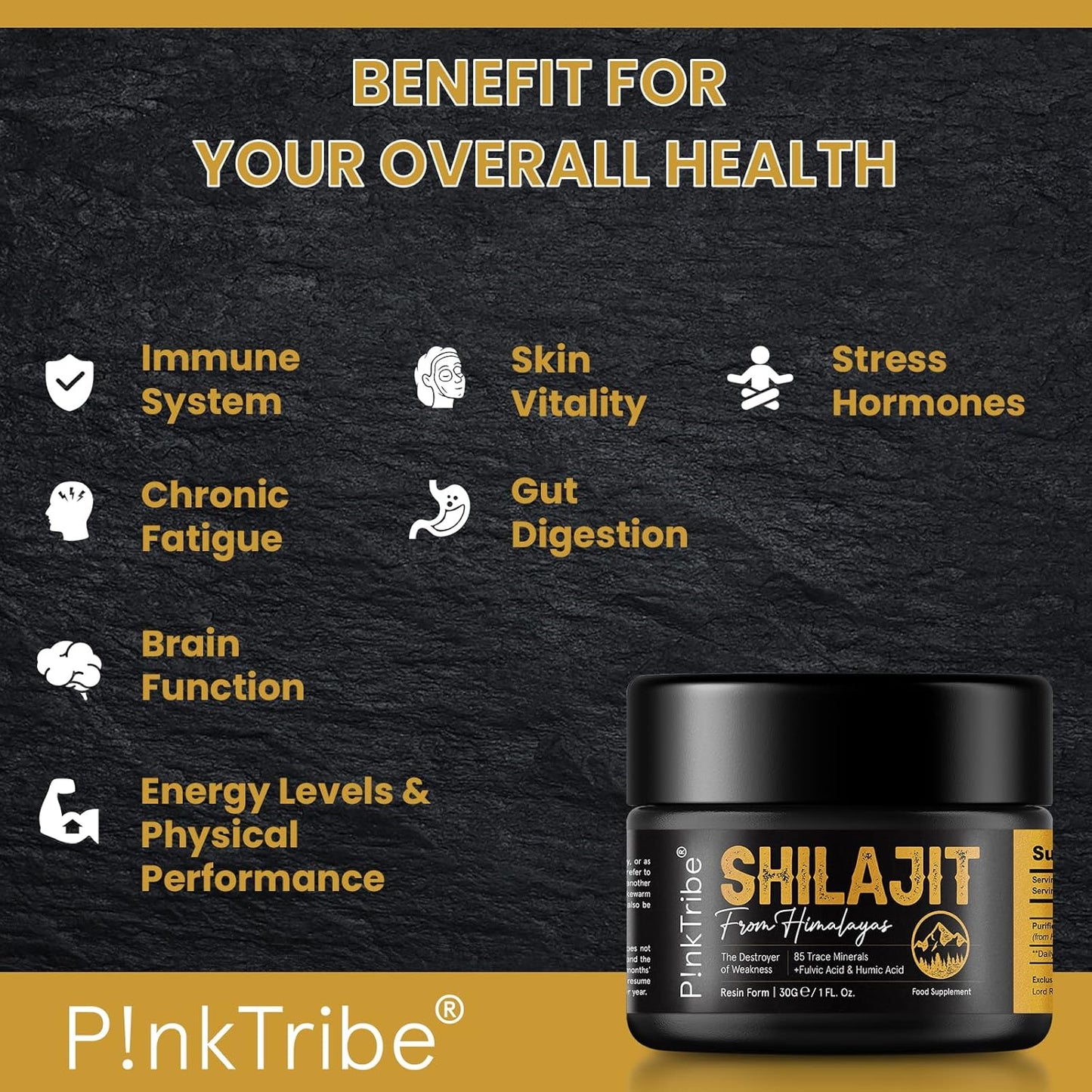 Shilajit Resin, Original Himalayan Shilajit 30g - Gold Grade 100% Pure, Rich in Fulvic & Humic Acid