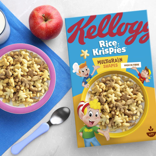 Kellogg's Rice Krispies Multigrain Shapes Breakfast Cereal Box, 350g