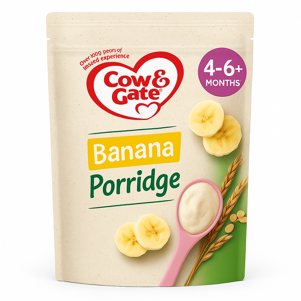 Cow & Gate Banana Porridge – 4-6+ Months Baby Cereal-125g (Pack of 5)