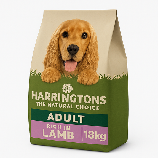 Harringtons Complete Dry Adult Dog Food Lamb & Rice 18kg bag – natural wheat-free nutrition for adult dogs
