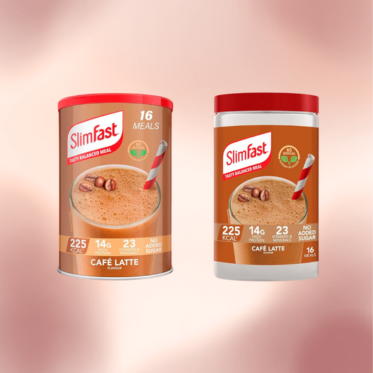 SlimFast Meal Replacement Shake for Weight Loss & Balanced Diet, Vitamins and Minerals, Low Calorie, High Protein, Café Latte Flavour, 16 servings, 584 g