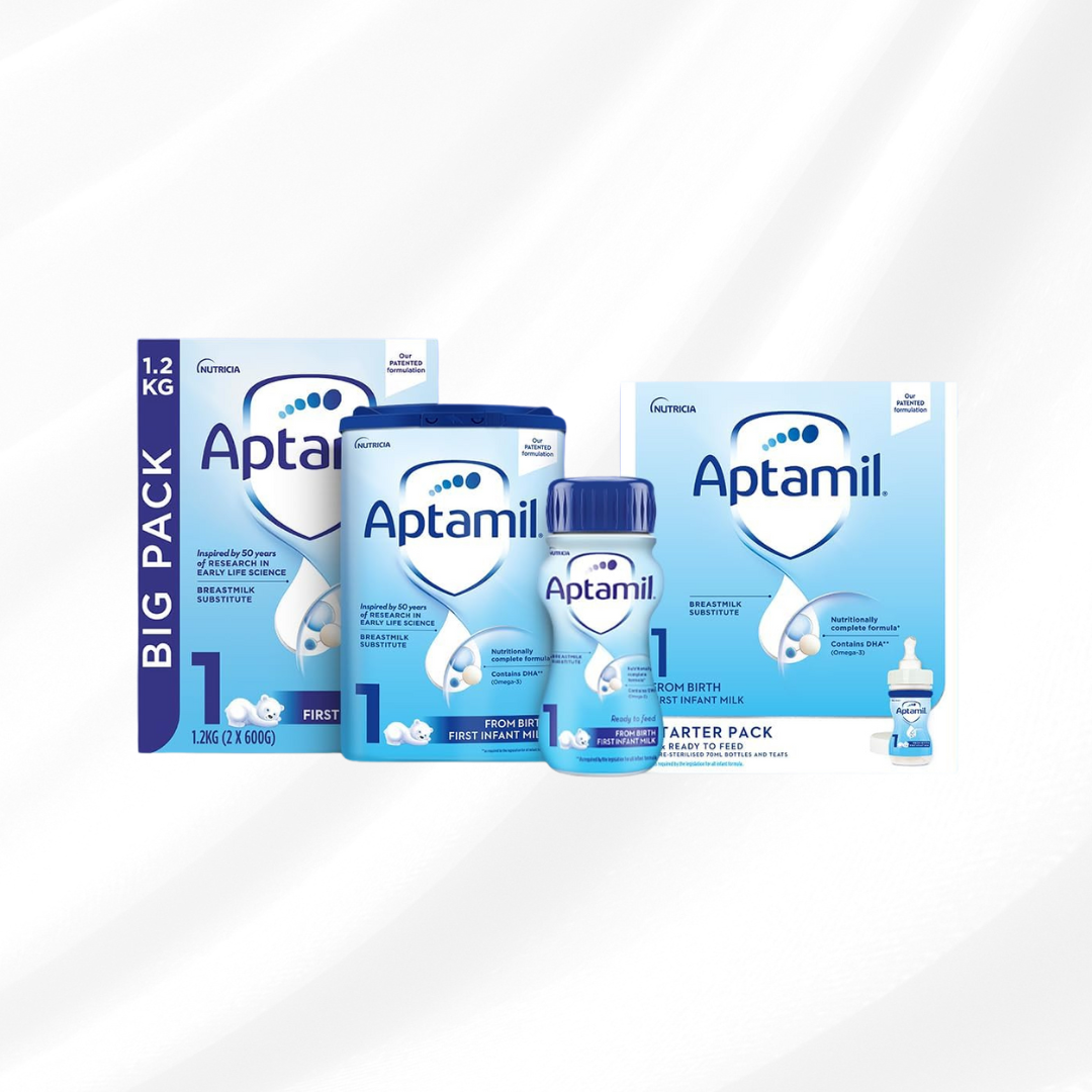 Aptamil 1 First Baby Milk Formula Starter Pack Ready to Use Liquid, from Birth, 6x70 ml