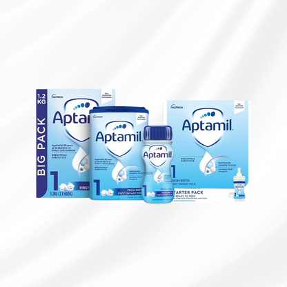 Aptamil 1 First Baby Milk Formula Starter Pack Ready to Use Liquid, from Birth, 6x70 ml