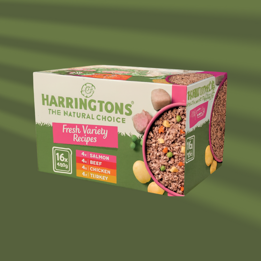Harringtons Complete Wet Tray Grain Free Hypoallergenic Adult Dog Food Classics Variety Pack 16x400g -