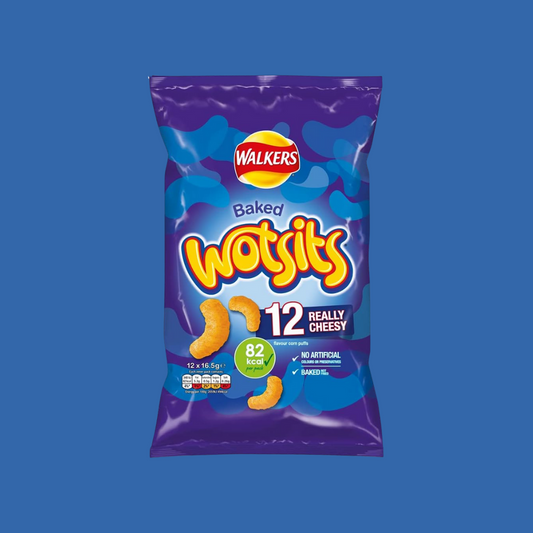 Walkers Wotsits Really Cheesy Multipack Snacks Crisps 12x16.5g