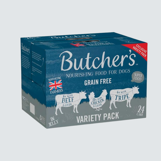 Butcher's Recipes in Jelly Dog Food Tins Variety Pack 24x400g