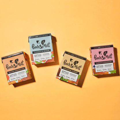Pooch & Mutt - Variety Pack of Complete Wet Dog Food, Dry Dog Food Topper, 12x375g
