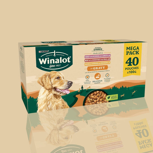 WINALOT Sunday Dinner Mixed in Gravy Wet Dog Food 40x100g